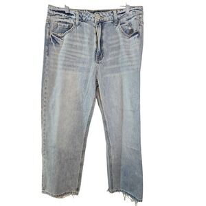 Lovervet by Vervet High‎ Rise Straight Leg Light Wash Distressed  Dad Jeans  31